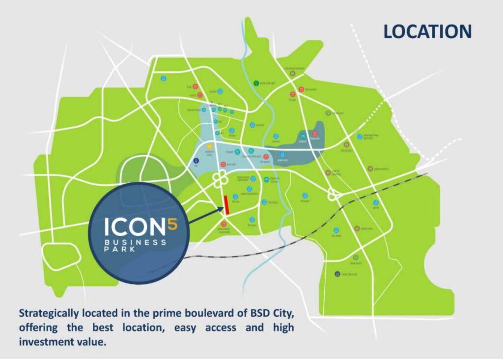 ruko icon 5 bsd - icon 5 business park location - sewa ruko bsd