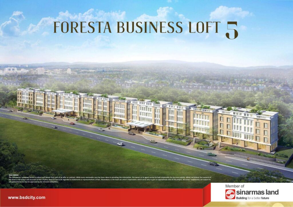 sewa ruko foresta bsd - ruko foresta business loft bsd - sinarmas land