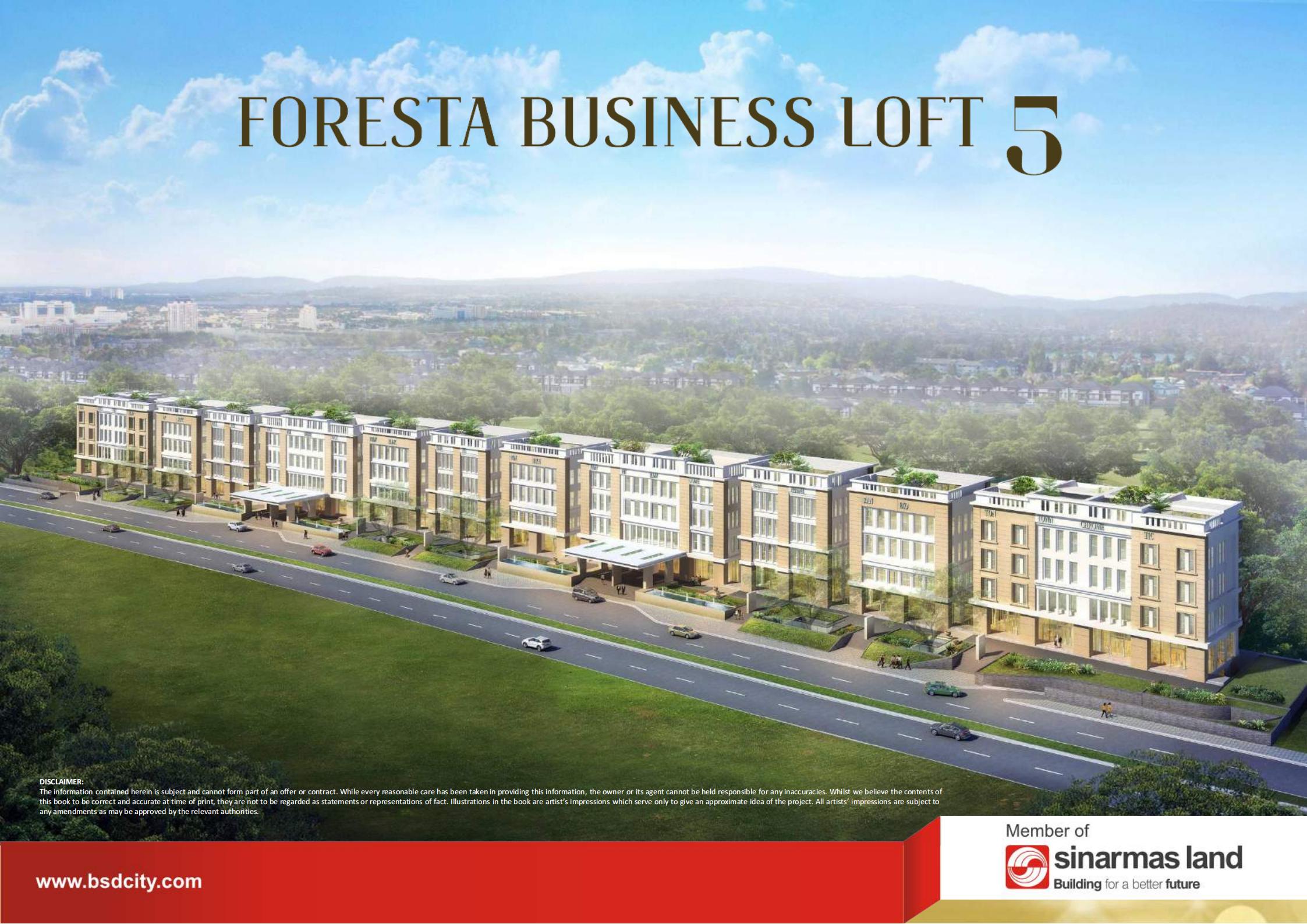 sewa ruko foresta bsd - ruko foresta business loft bsd - sinarmas land