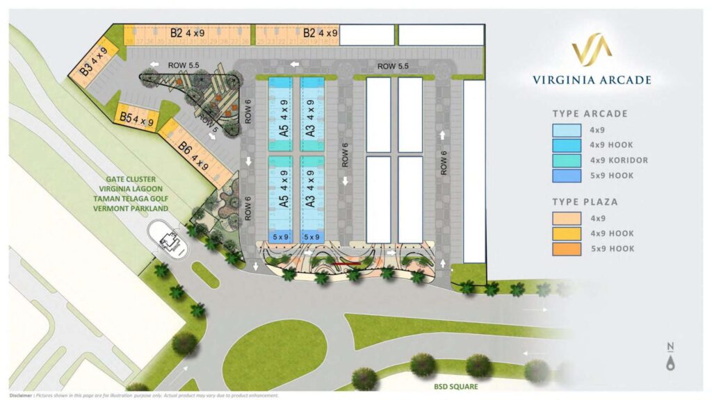 virginia arcade bsd - bsd city ruko - virginia arcade bsd map