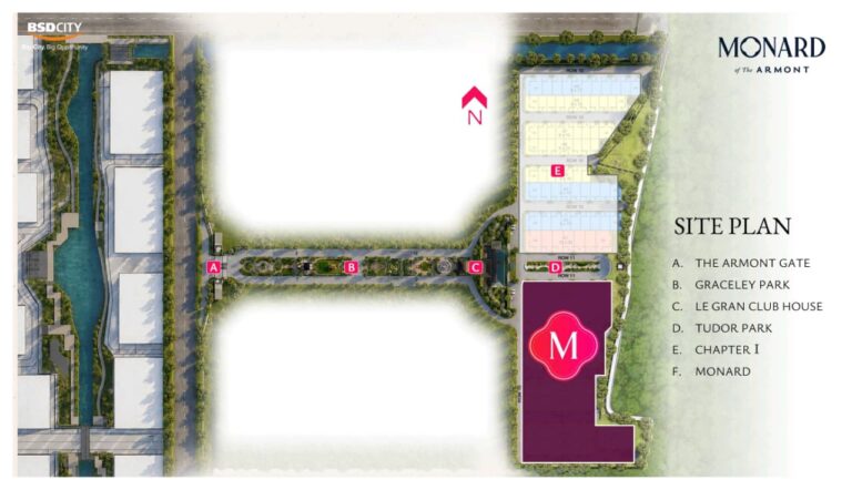 perumahan cluster bsd city - armont bsd layout - monard bsd city