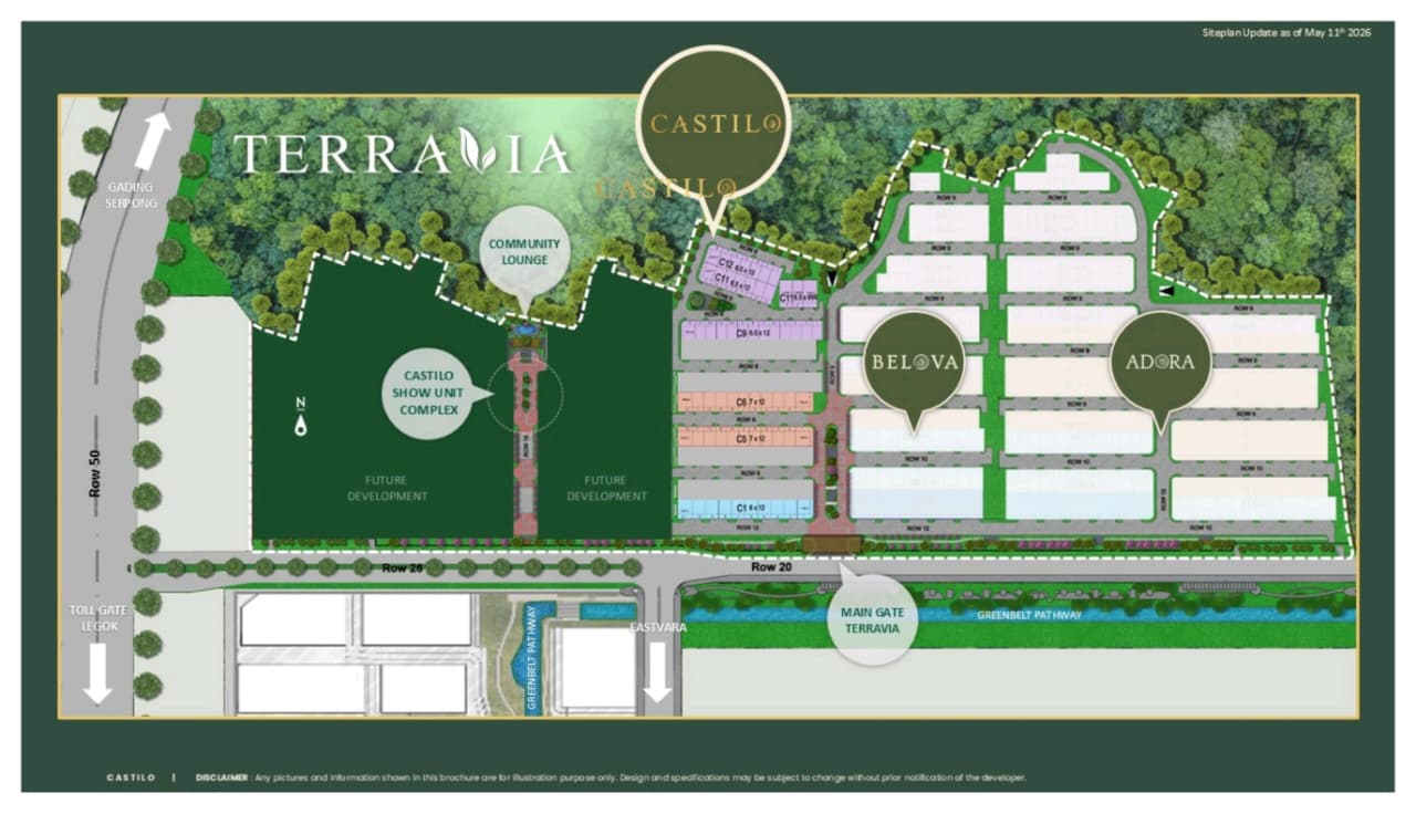 perumahan cluster bsd city - terravia bsd layout - castilo bsd city